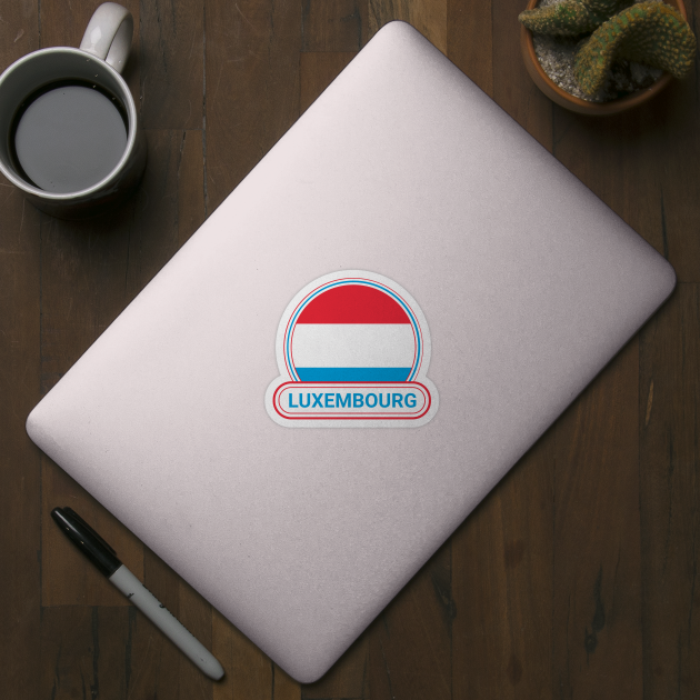 Luxembourg Country Badge - Luxembourg Flag by Yesteeyear